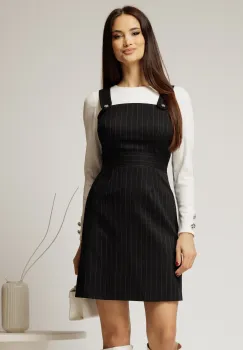 Rochie scurta neagra tip sarafan imagine