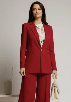 Sacou DY Fashion bordo oversize cu detalii la spate imagine