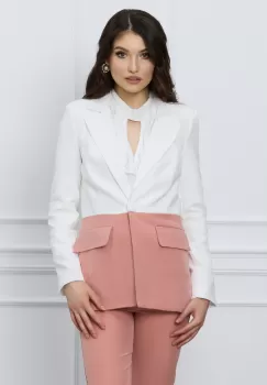 Sacou MBG alb cu peach imagine