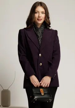Sacou mov din catifea reiata imagine
