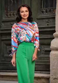 Bluza InPuff multicolora satinata imagine