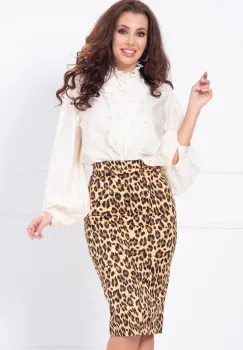 Camasa eleganta Napoli crem decorata cu perle imagine