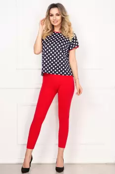 Compleu dama din doua piese de zi Natalia cu buline By InPuff imagine