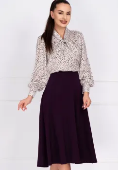 Fusta midi mov in clos cu buzunare laterale imagine