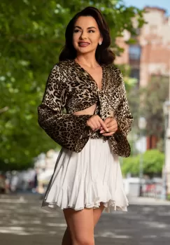 Fusta mini alba din vascoza imagine