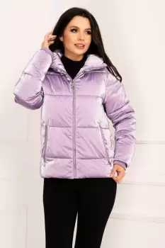 Geaca dama matlasata lila cu reflexii sidefate imagine