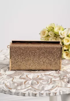 Geanta dama eleganta Darla aurie cu paiete discrete imagine