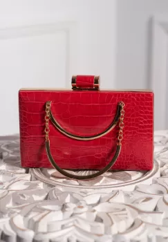 Geanta eleganta Chance rosie cu detalii aurii imagine