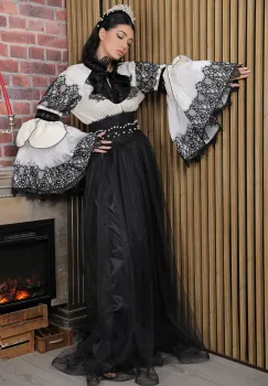 Ie traditionala stilizata Aripi de Maiastra cu maneci pretioase imagine