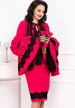 Jacheta magenta Venezia cu maneci clopot pretioase imagine