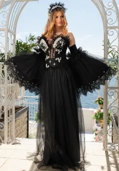 Maneci detasabile Zbor de Perla din tulle fin cu detalii rafinate Legendaria by Venezia imagine