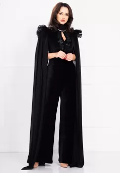 Pantaloni evazati din catifea reiata Legendaria by Venezia imagine