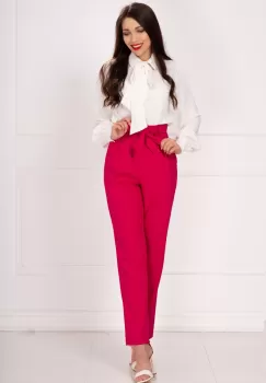 Pantaloni fuchsia InPuff lejeri cu cordon in talie imagine