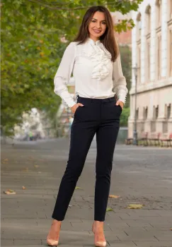 Pantaloni office eleganti Effect bleumarin imagine