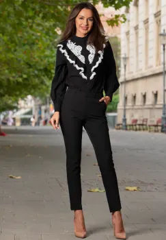 Pantaloni office eleganti Effect negri imagine