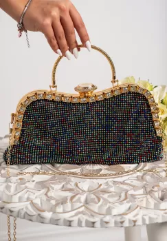 Poseta eleganta Valeria cu strassuri multicolore imagine