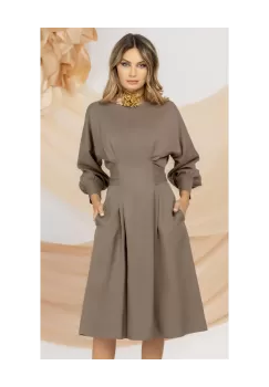 Rochie cafenie Pretty Girl de zi din Lyocell imagine