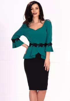 Rochie de ocazie bicolora cu insertii imagine