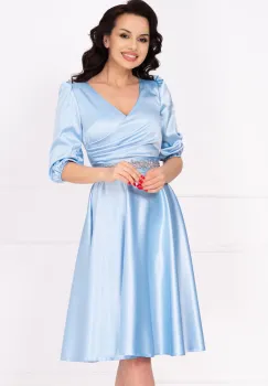 Rochie de ocazie bleu Constance midi in clos imagine
