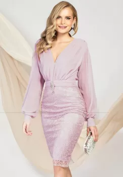 Rochie de ocazie Pretty Girl roz prafuit imagine