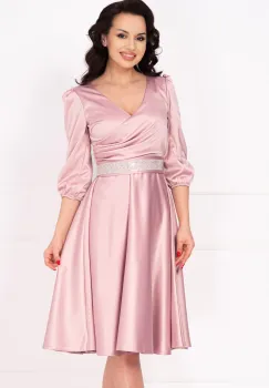 Rochie de ocazie roz Constance midi in clos imagine