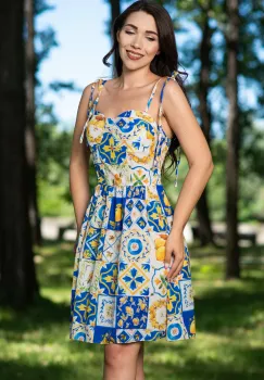 Rochie de vara in clos cu imprimeu grecesc imagine