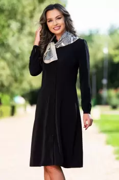 Rochie de zi Effect tip camasa accesorizata cu esarfa eleganta imagine