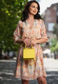 Rochie de zi in clos cu imprimeu pastelat imagine