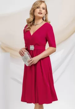 Rochie eleganta Pretty Girl in clos de ocazie zmeura cu cordon detasabil imagine