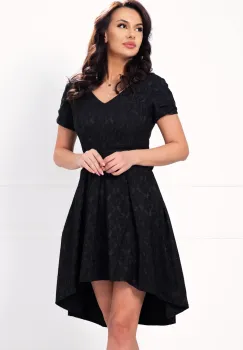 Rochie neagra asimetrica cu pliuri imagine