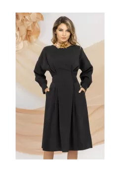 Rochie neagra Pretty Girl de zi din Lyocell imagine