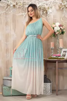 Rochie Pretty Girl de seara lunga in degrade din crepe imagine