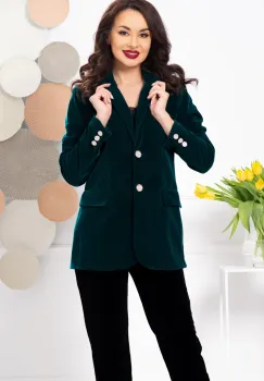 Sacou dama verde din catifea Sofia imagine