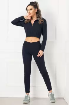 Trening Ariana casual bleumarin cu fermoar By InPuff imagine