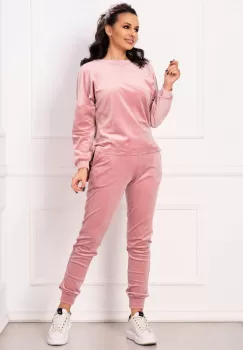 Trening asimetric din catifea Marina roz prafuit imagine