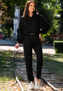 Trening din bumbac cu maneci sparte decorate cu fundite imagine