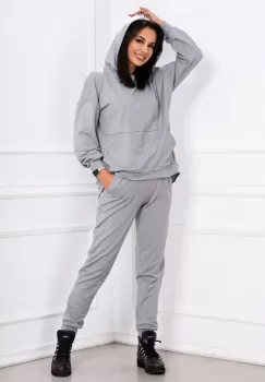 Trening din bumbac Zelia gri cu fermoare imagine