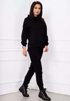 Trening din bumbac Zelia negru cu fermoare imagine
