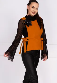 Vesta dama mustar cu floare 3D imagine