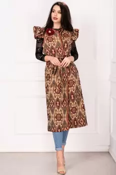 Vesta de primavara Venezia cu motive etnice si floare 3D imagine