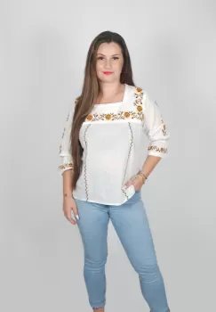 Bluza Ie Traditionala cu flori 4 imagine