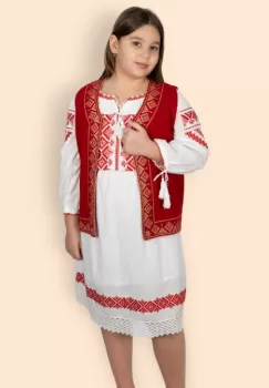 Costum Rochie si Vesta traditionala fetite Olguta imagine