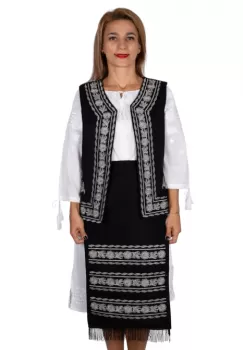 Costum Traditional Vesta si 2 Fote brodate Alina imagine