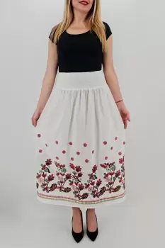 Fusta lunga stilizata cu motive florale imagine