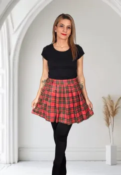 Fusta stilizata cu carouri 2 imagine