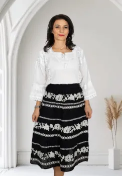 Fusta stilizata cu motive florale Gabi imagine