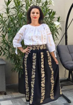 Fusta stilizata cu motive florale Gabriela imagine