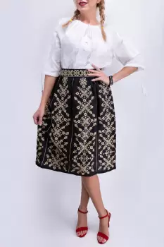 Fusta stilizata cu motive traditionale Tatiana imagine