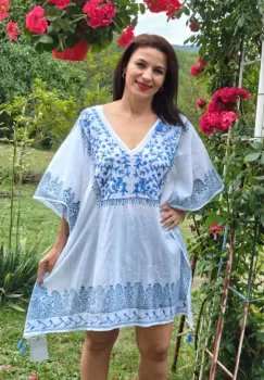 Poncho brodat plaja imagine