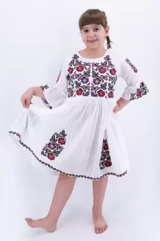 Rochie traditionala fetite Fiorela 7 imagine